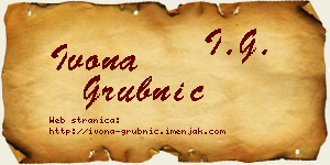 Ivona Grubnić vizit kartica